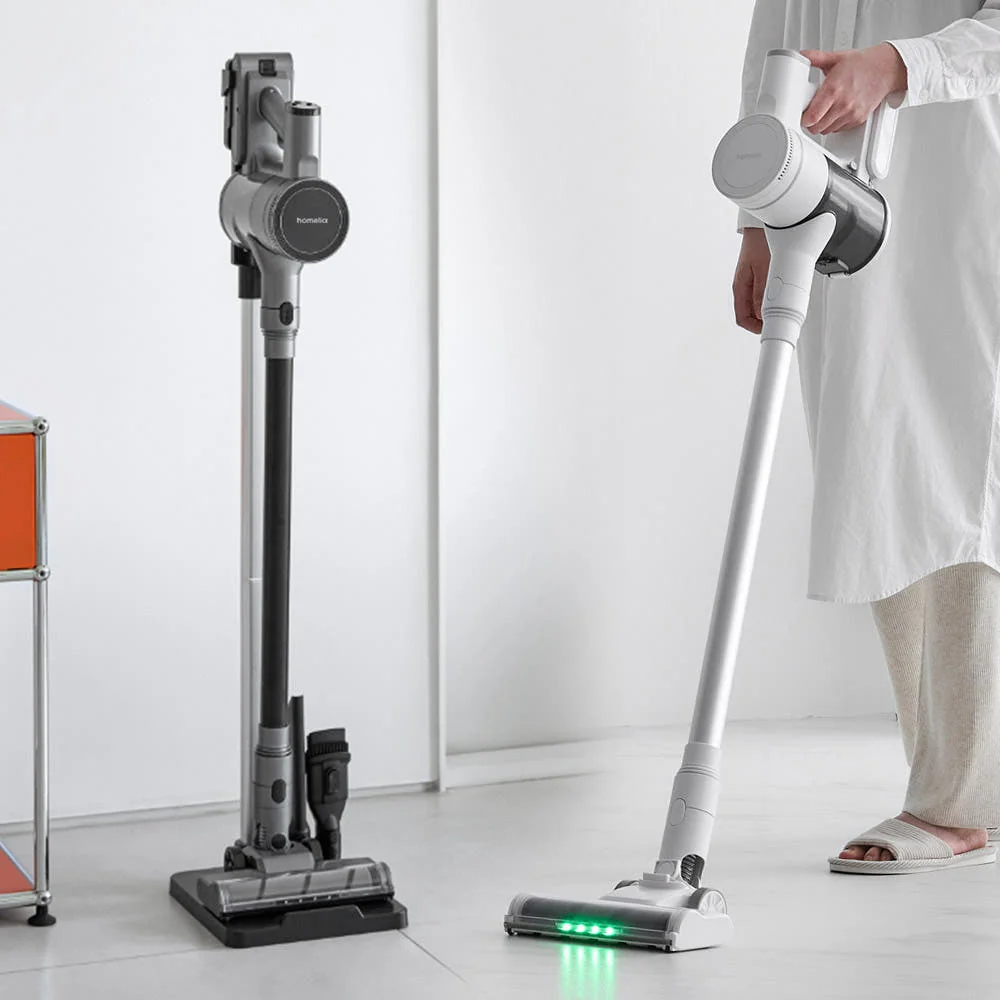 홈리아 무선청소기 화이트 회색 두 가지 색상