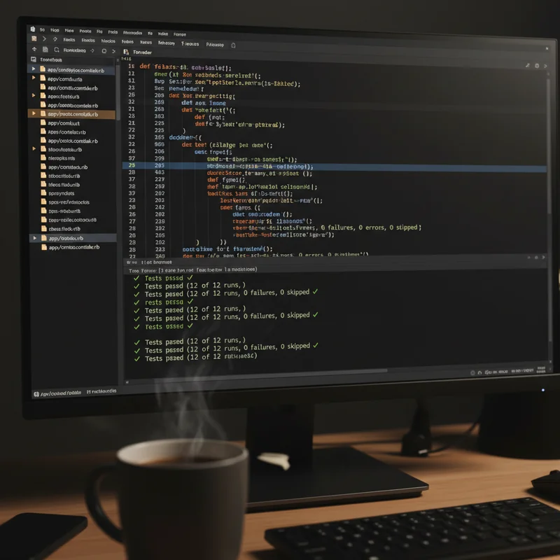 코덱스로 Ruby on Rails 프로젝트 작업 중인 화면