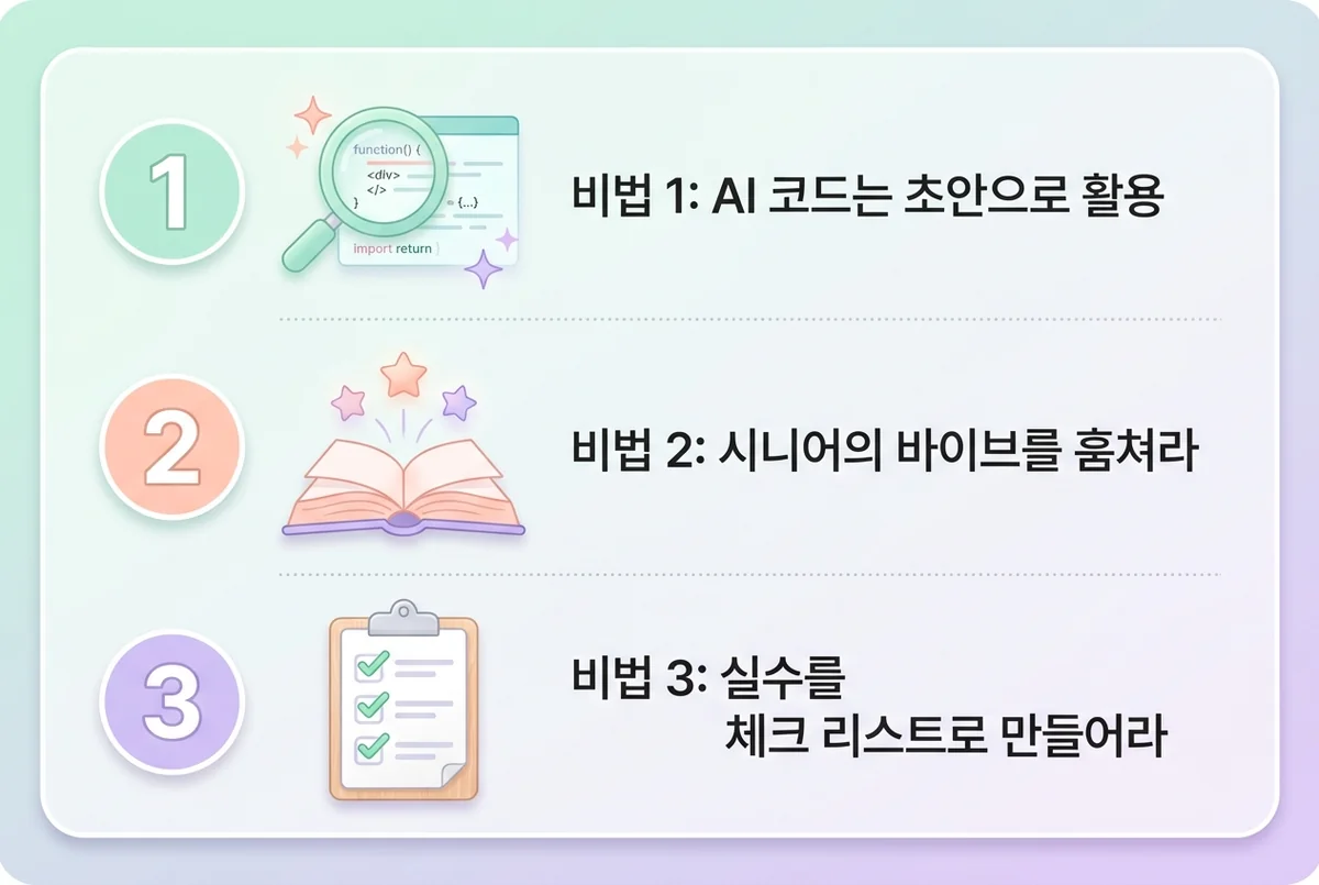 바이브 코딩 고수 되는 3가지 비법 체크리스트