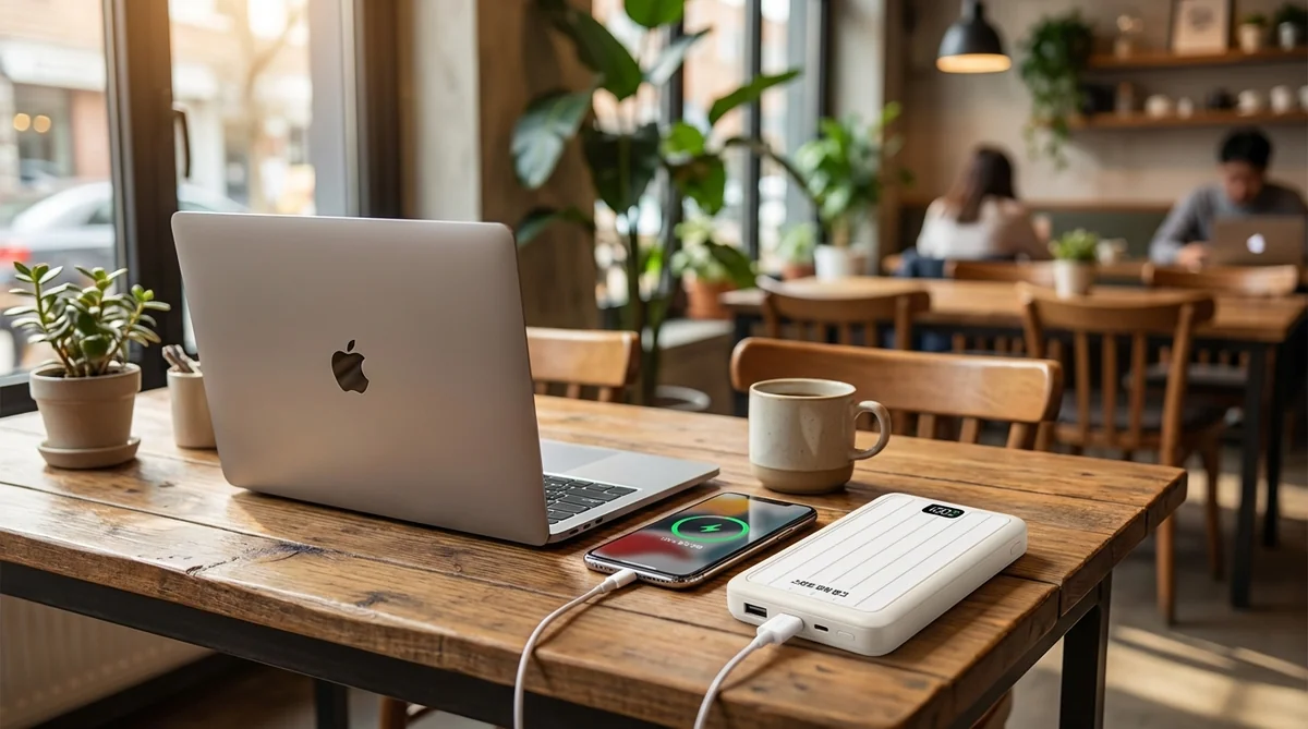 보조배터리 사무실 활용 장면