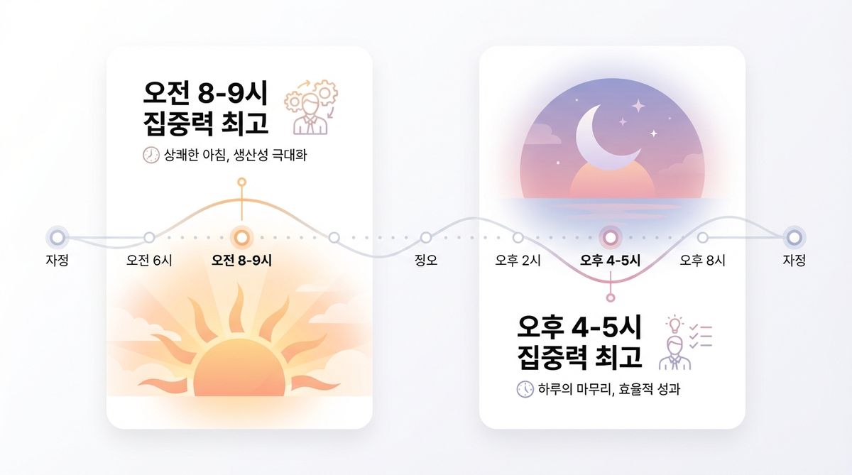 아침형 인간과 저녁형 인간의 골든타임 비교