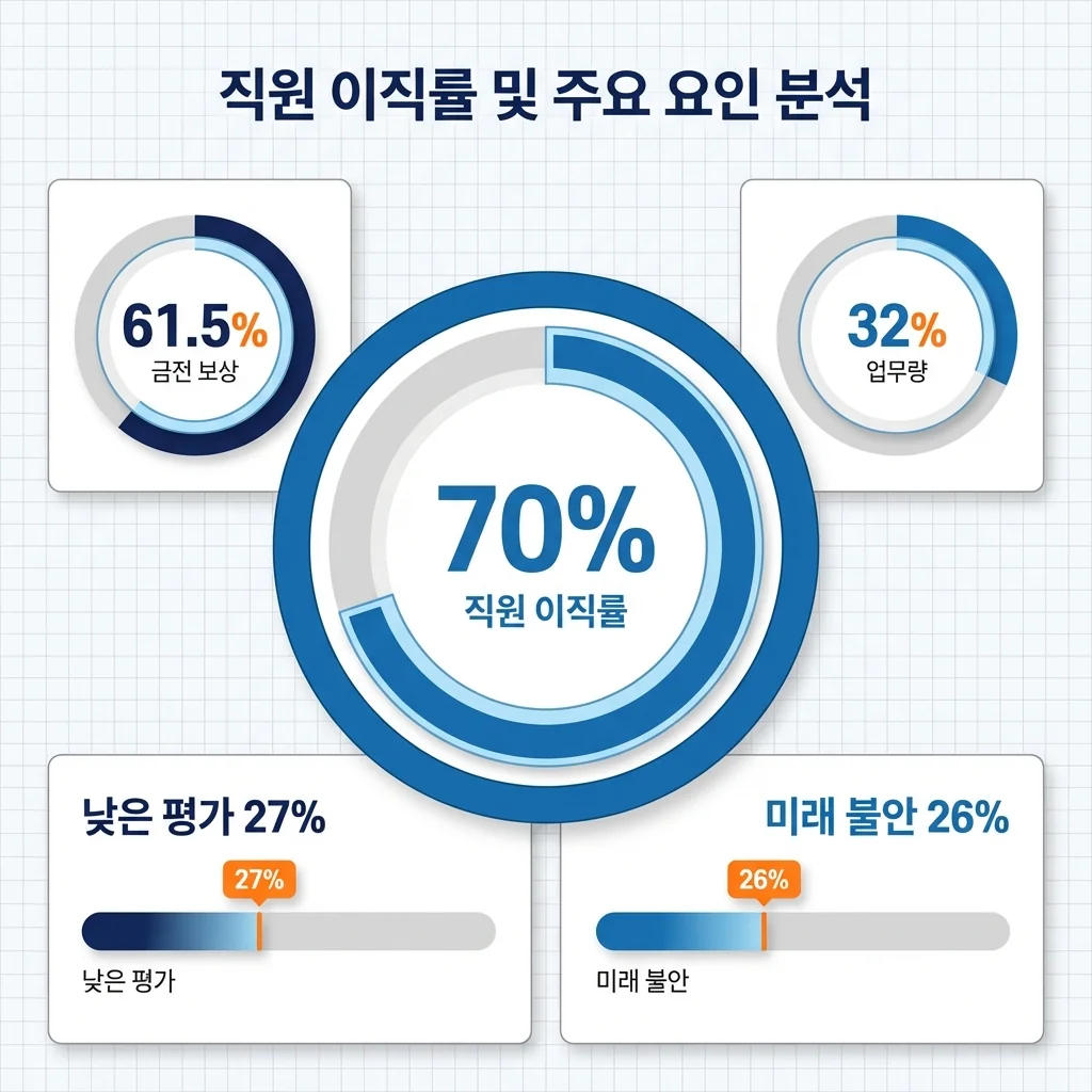 직원 이직 사유 통계 인포그래픽
