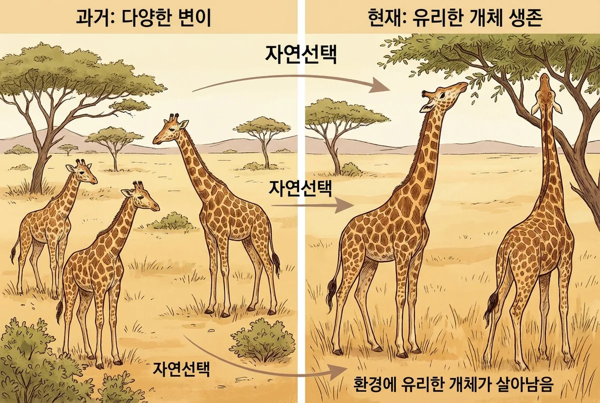 기린 목 진화 자연선택 원리