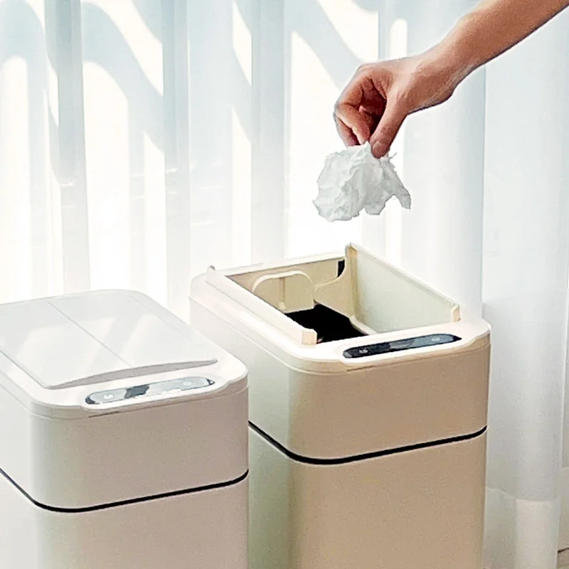 손 가까이 하면 자동으로 열리는 센서 쓰레기통