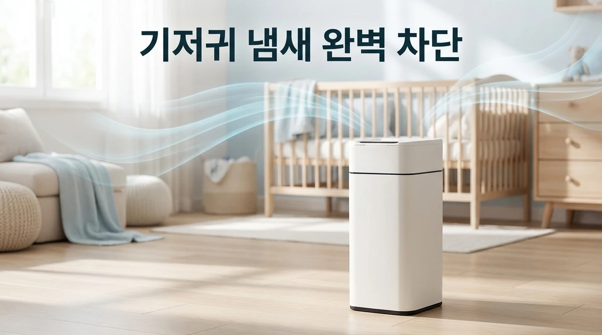 기저귀 냄새 완벽 차단 - 다룸 스마트 자동센서 쓰레기통