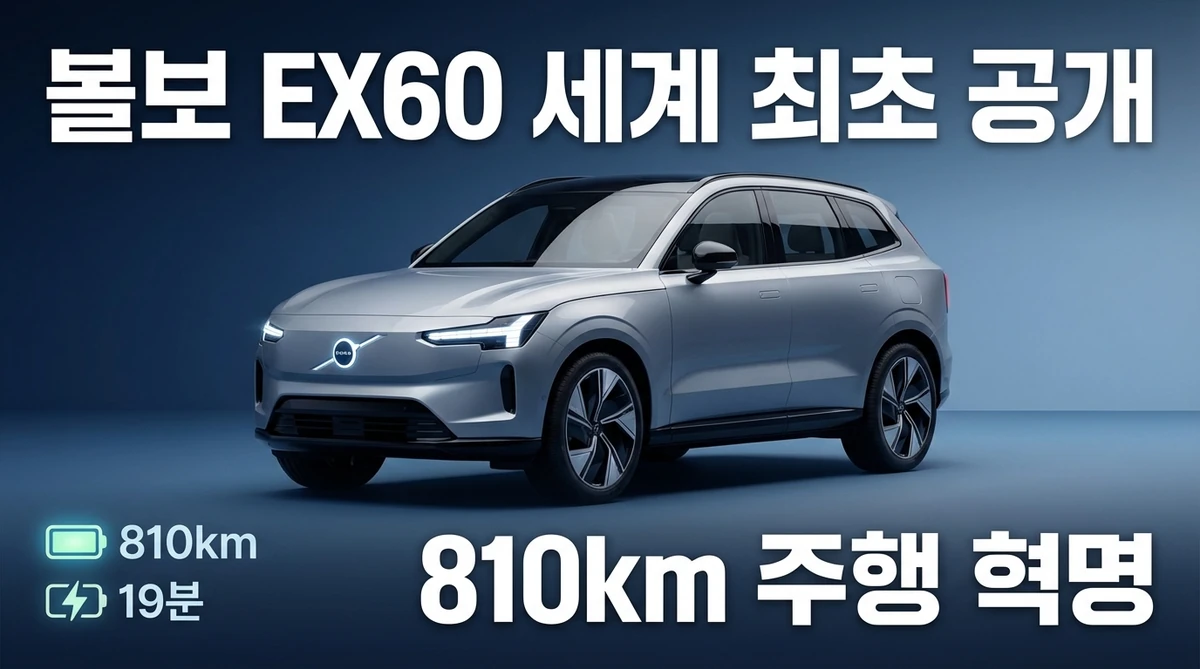 볼보 EX60 세계 최초 공개 810km 주행 혁명
