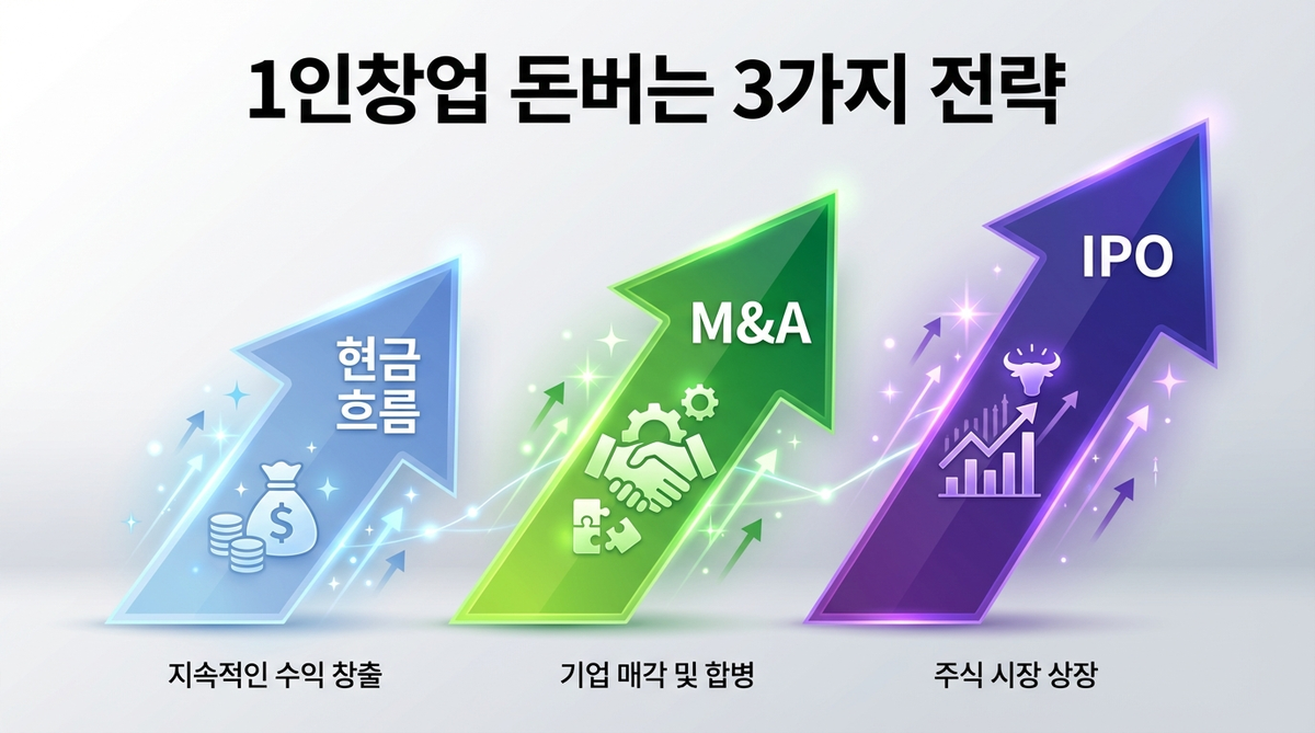 1인창업 돈버는 3가지 전략 - 현금흐름, M&A, IPO