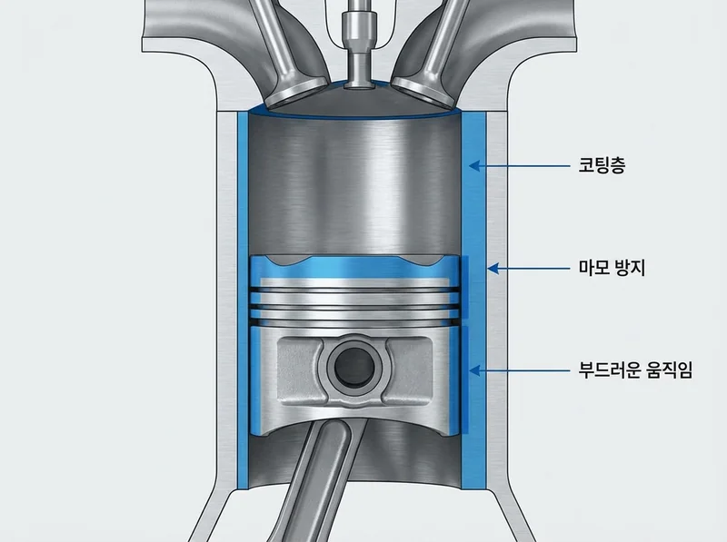엔진코팅제 작동 원리 인포그래픽