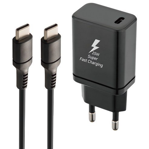 지파워 PD25W C타입 초고속 충전기 검정색 케이블 세트