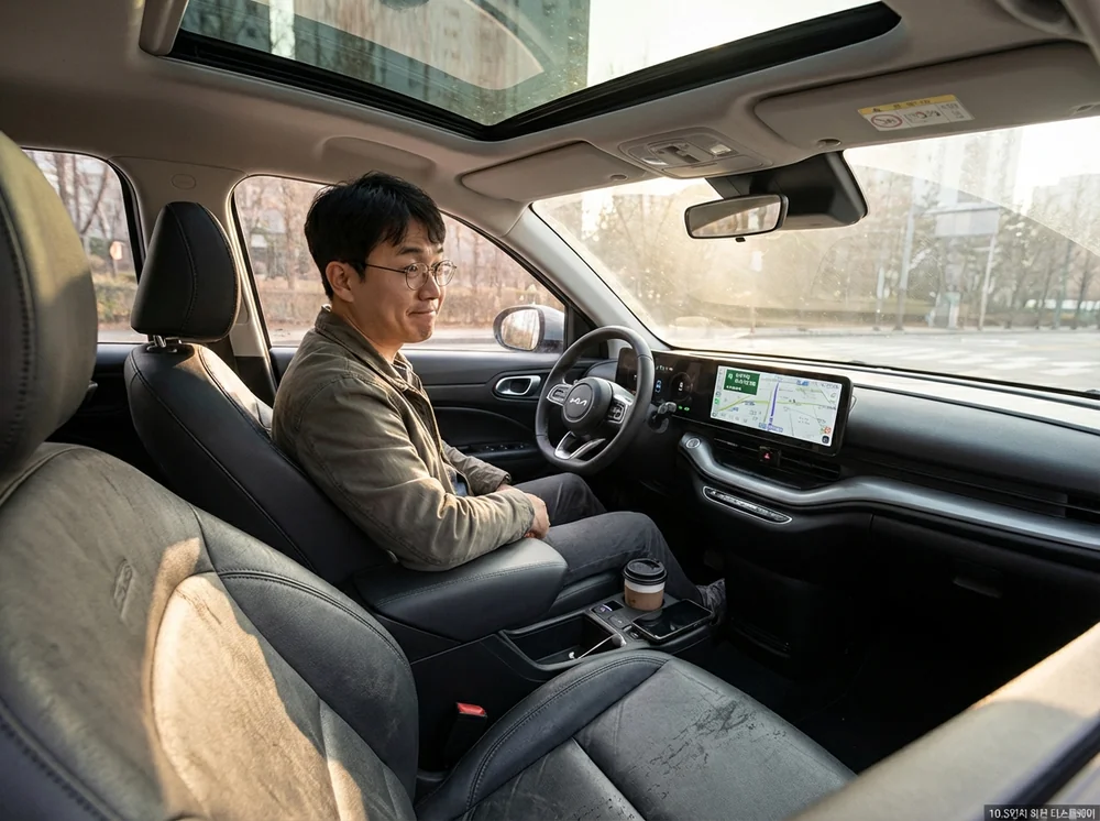 BYD 돌핀 10.5인치 회전 디스플레이 실내 시승 모습