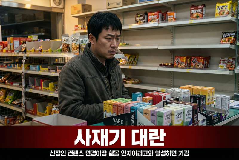 전자담배 사재기 대란 &mdash; 4월 규제 시행 전 편의점에서 액상전자담배를 대량 구매하는 소비자