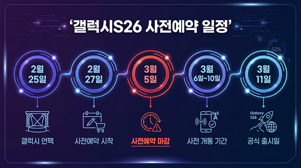 갤럭시S26 사전예약 일정 타임라인 인포그래픽