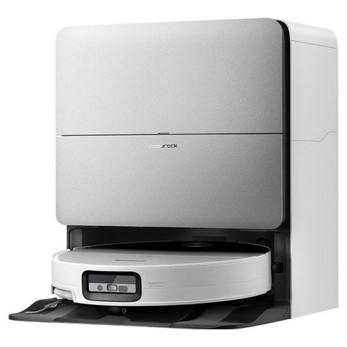 로보락 S10 MaxV Ultra 자동 도크 스테이션과 결합된 풀 세트 메인 제품 사진