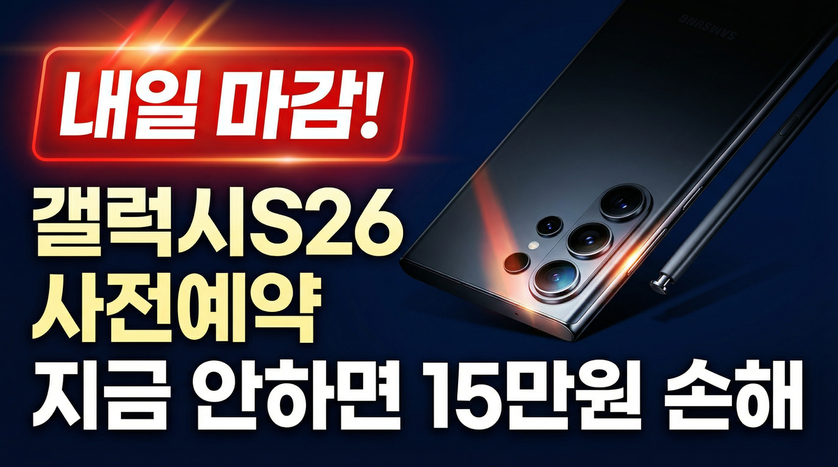 갤럭시S26 사전예약 내일 마감 - 지금 안하면 15만원 손해