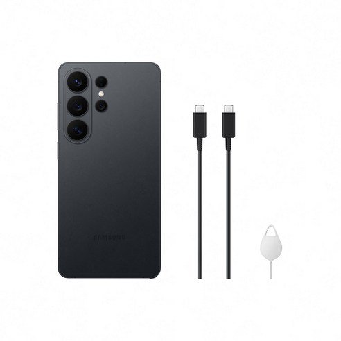 갤럭시 S26 Ultra 블랙 후면 구성품 USB-C 케이블 SIM 이젝터