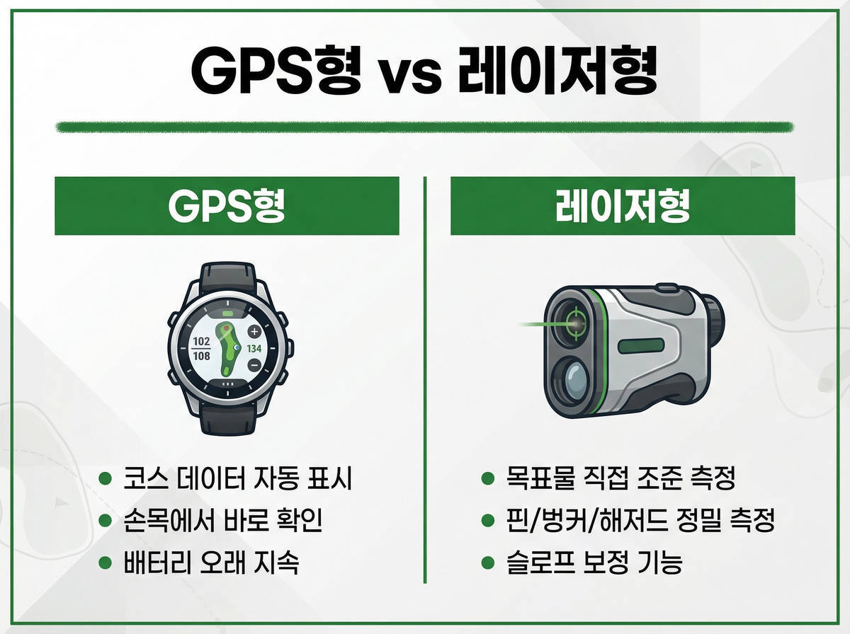 골프거리측정기 GPS 레이저 비교, 레이저거리측정기 장점