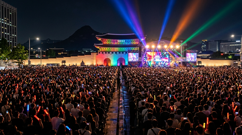 넷플릭스 BTS 공연 광화문 야경, BTS 콘서트 광화문광장