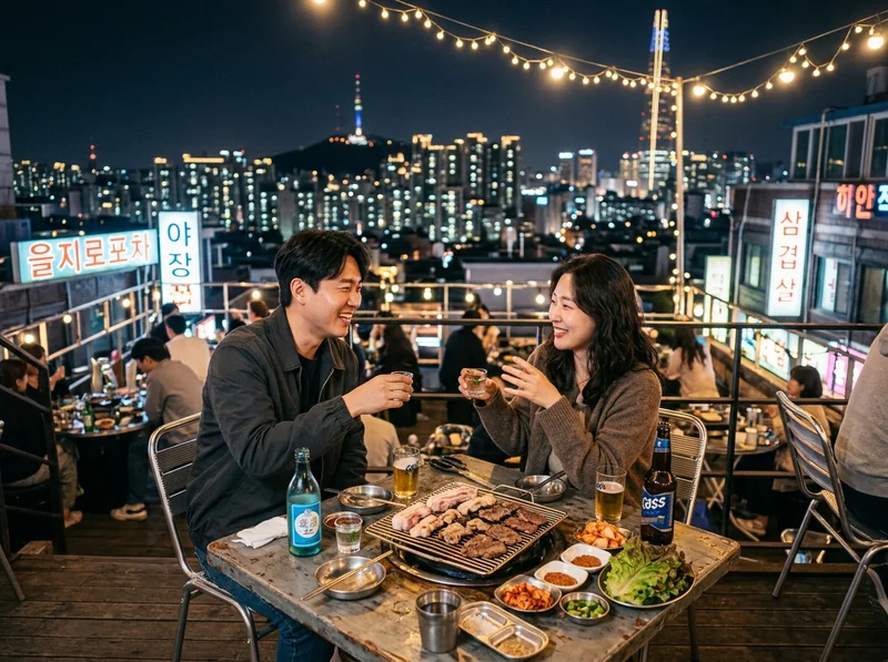 루프탑 야장 을지로 빌딩숲 야경 서울 야장 핫플