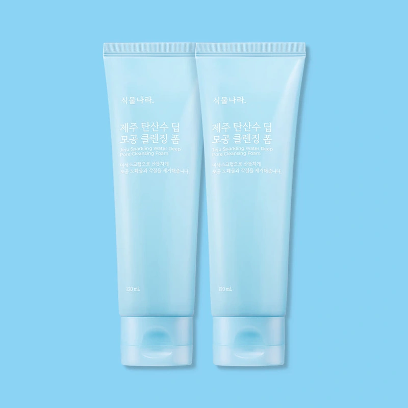 식물나라 제주 탄산수 딥 모공 클렌징폼