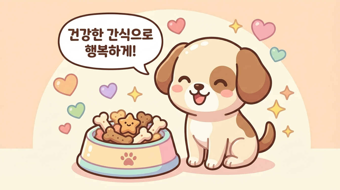 건강한 간식으로 행복한 강아지