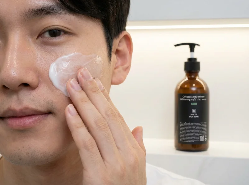 홀츠포맨 콜라겐 올인원 남자스킨로션 사용 모습
